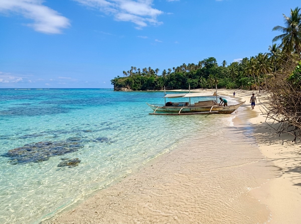 Pristine white sand beach of Cagraray Island in Bacacay, Albay