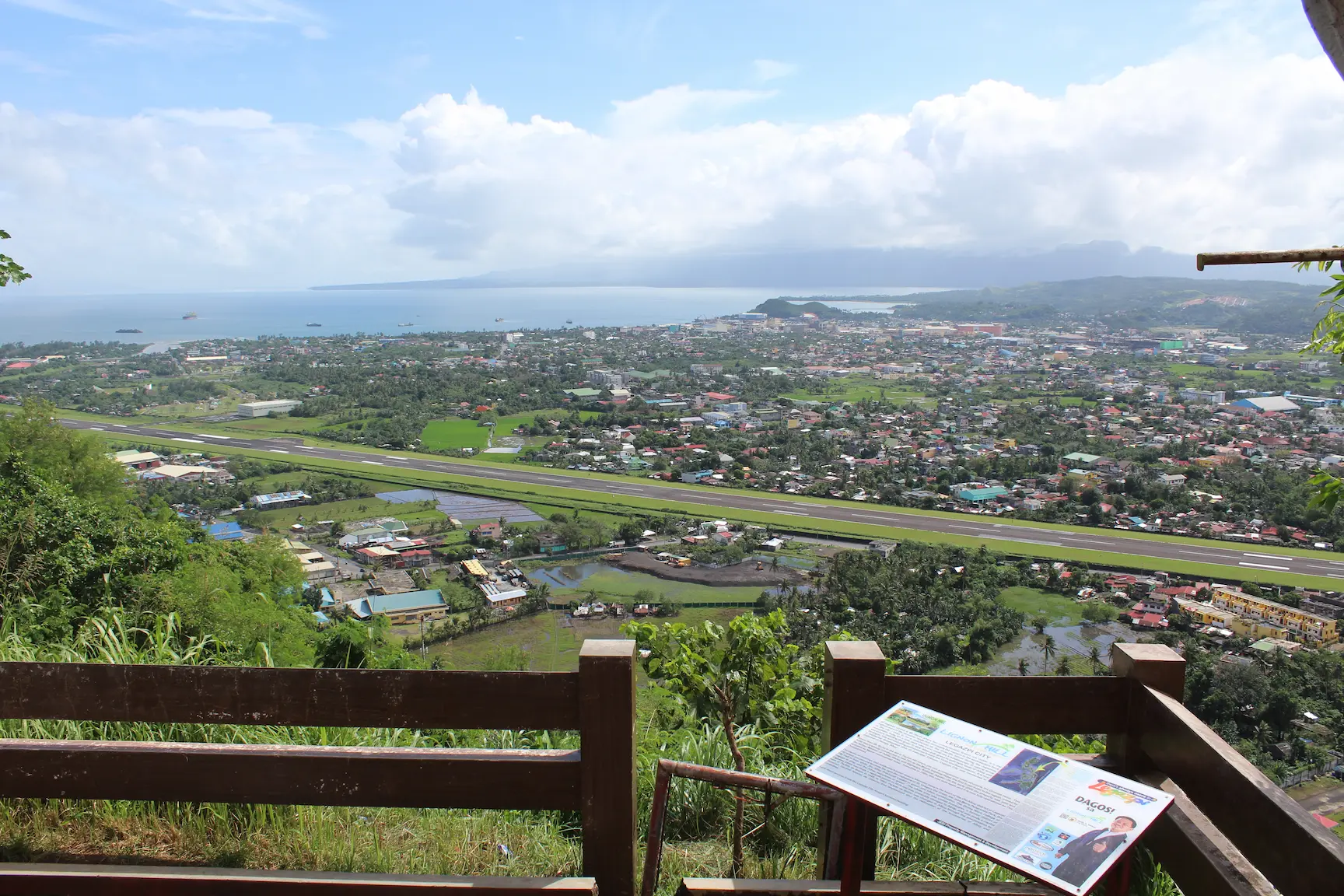 Tourist riding the zipline at Ligñon Hill Nature Park in Albay