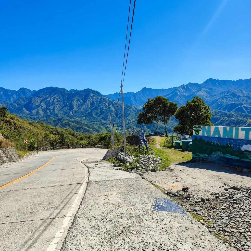 Motorcycles parked along the scenic Cervantes-Quirino road in Ilocos Sur